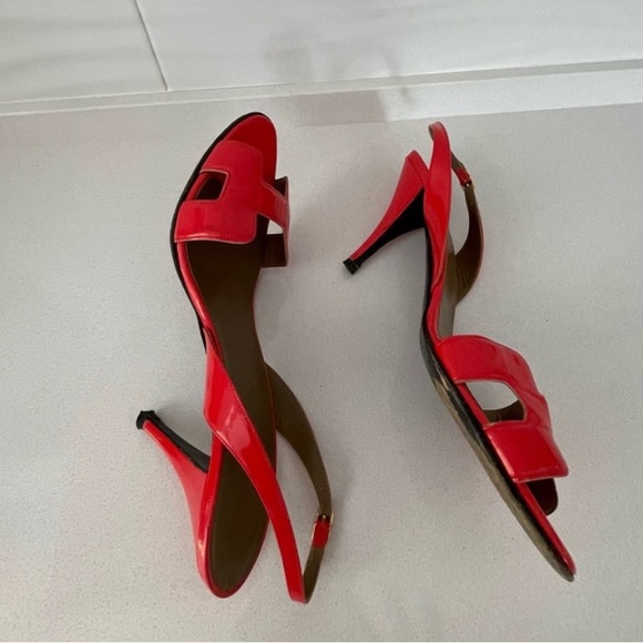 Authentic Hermes Red Sandals Heels - Picture 2 of 12